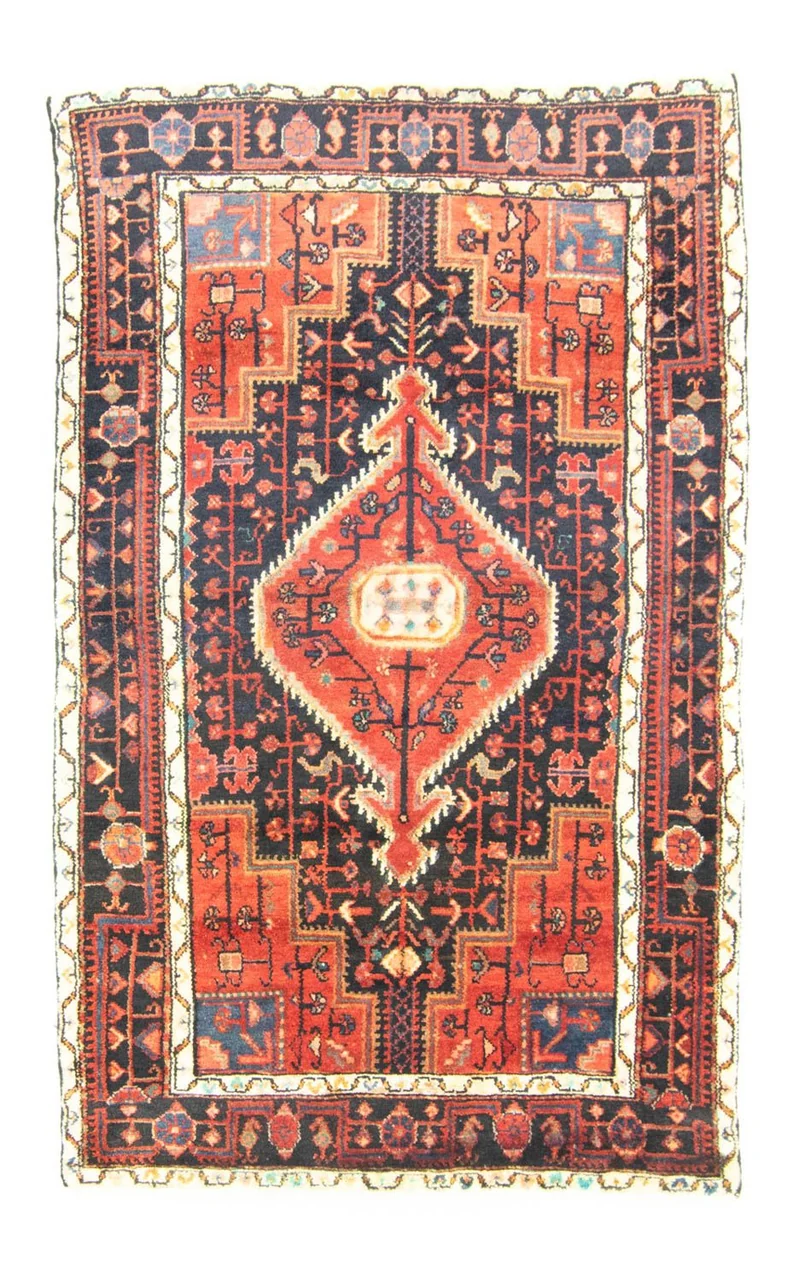 Hamadan Teppich 120x193cm - Perserteppich - orange