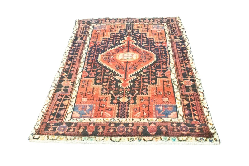 Hamadan Teppich 120x193cm - Perserteppich - orange