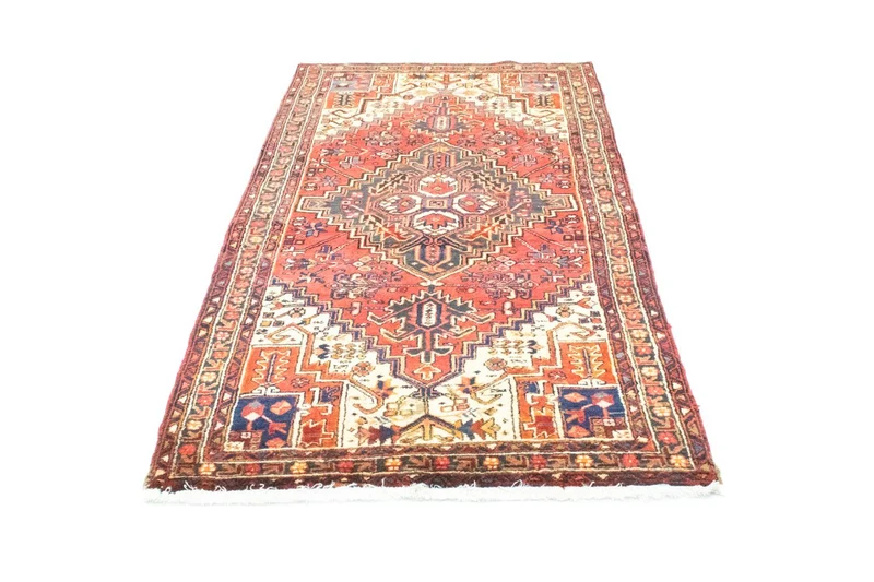 Heriz Teppich 110x211cm - Perserteppich - orange