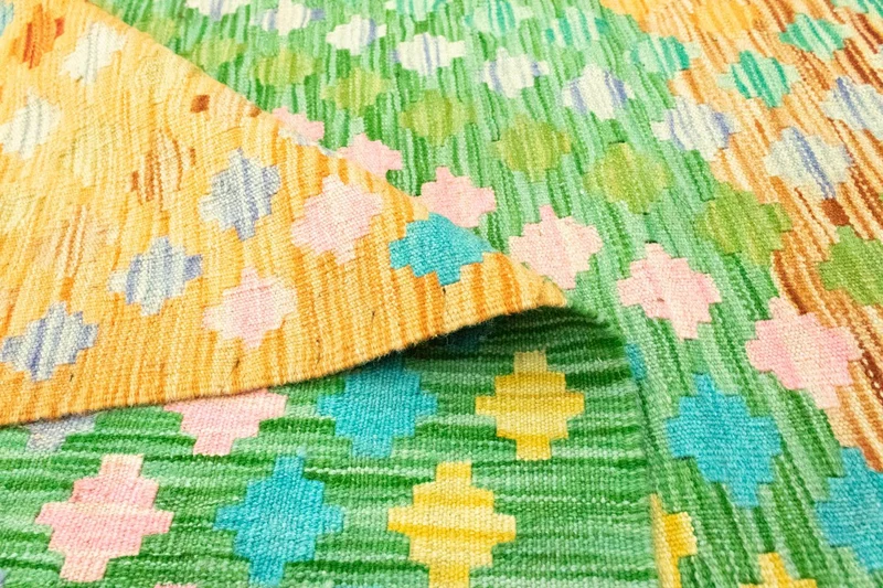 Kelim Afghan Teppich 250x299cm - bunt