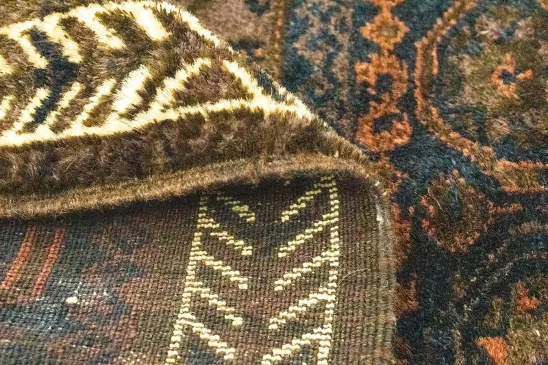 Afghan Teppich 80x80cm - Orientteppich - blau