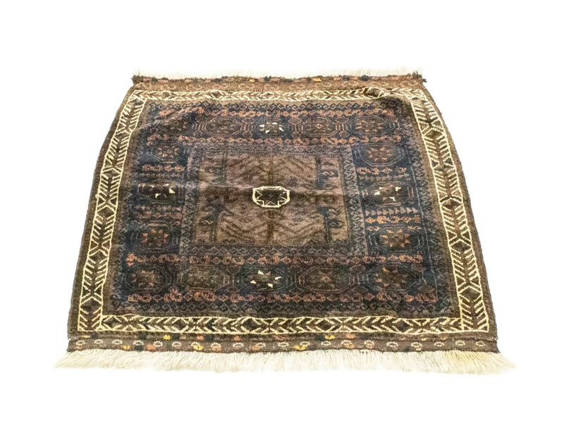 Afghan Teppich 80x80cm - Orientteppich - blau