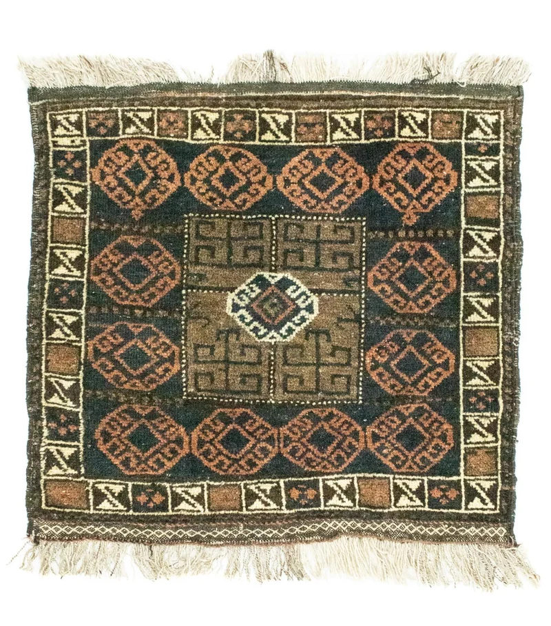 Afghan Teppich 64x66cm - Orientteppich - blau