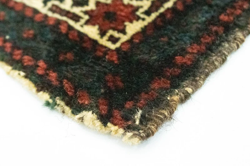 Afghan Teppich 33x35cm - Orientteppich - blau