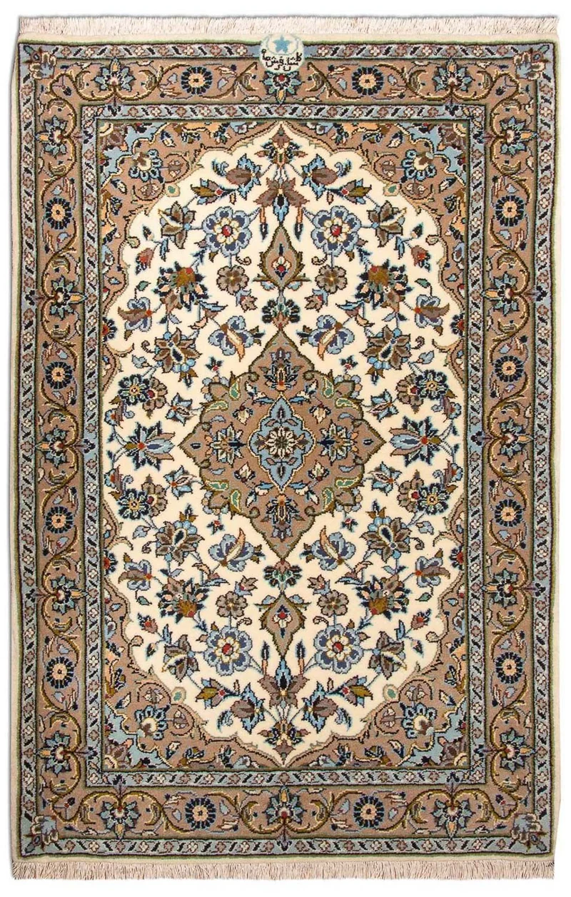 Keshan Teppich 79x125cm - Perserteppich - beige