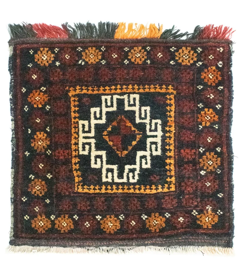 Afghan Teppich 42x45cm - Orientteppich - blau