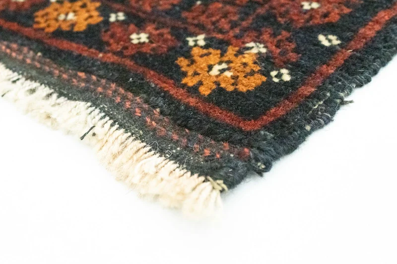 Afghan Teppich 42x45cm - Orientteppich - blau