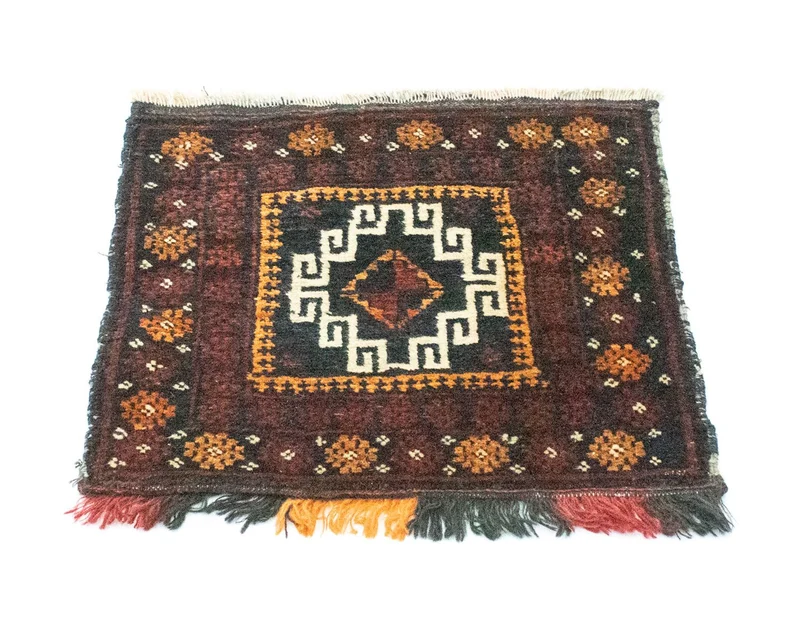 Afghan Teppich 42x45cm - Orientteppich - blau