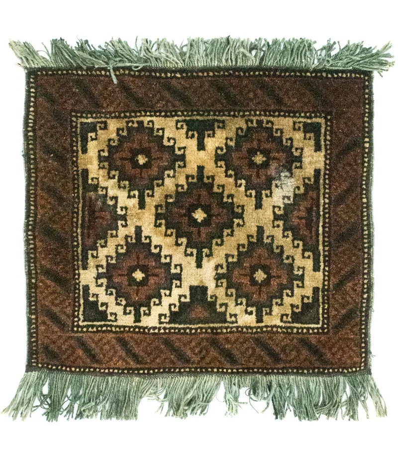 Afghan Teppich 41x47cm - Orientteppich - braun