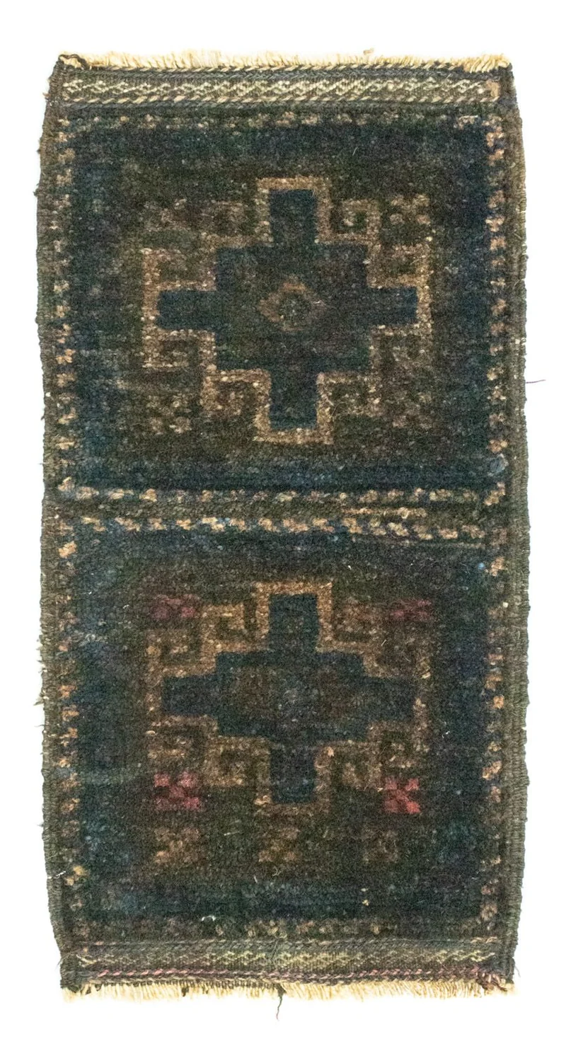Afghan Teppich 25x47cm - Orientteppich - blau