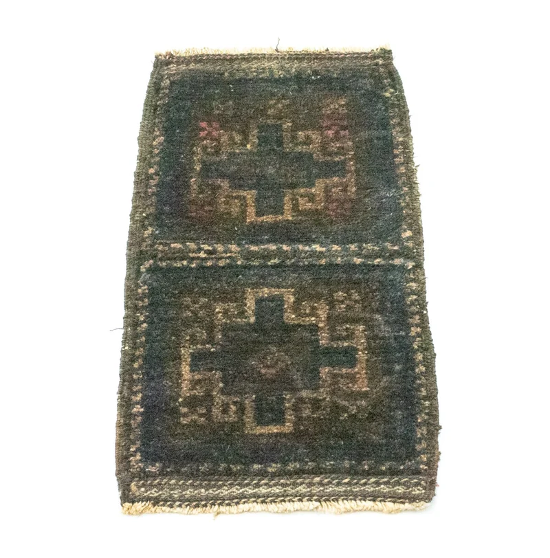 Afghan Teppich 25x47cm - Orientteppich - blau