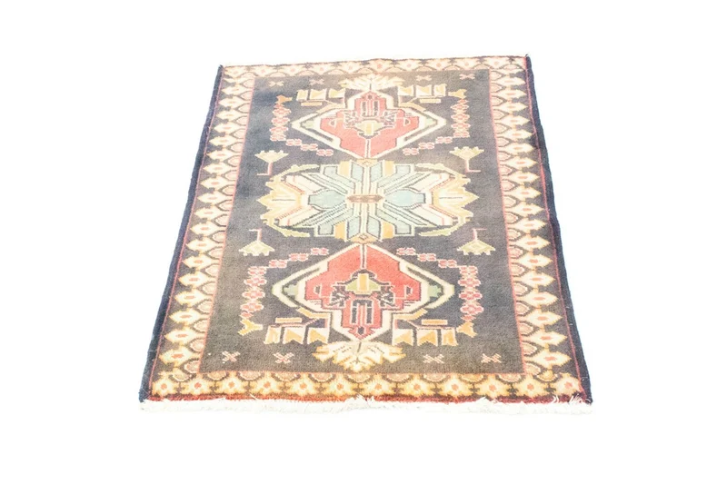 Turkaman Teppich 67x87cm - Orientteppich - dunkelblau
