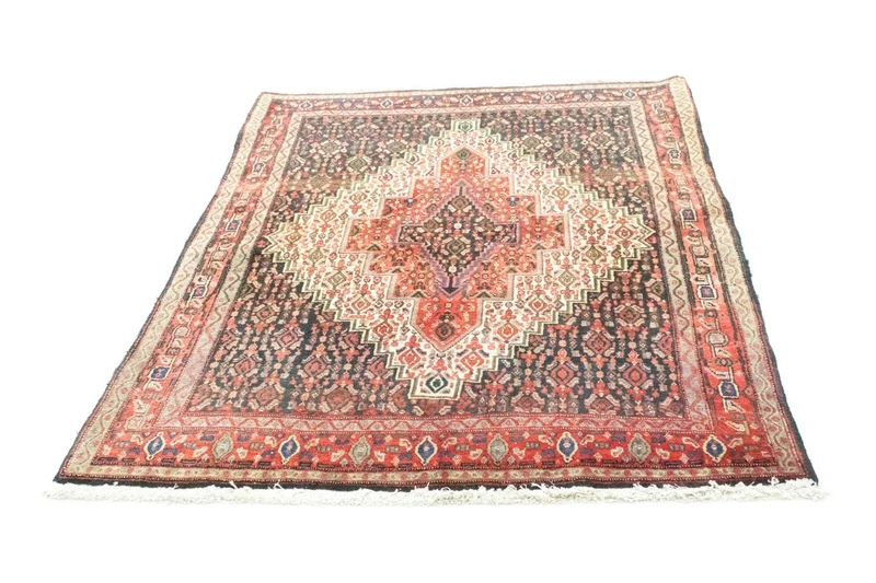 Senneh Teppich 126x155cm - Perserteppich - blau