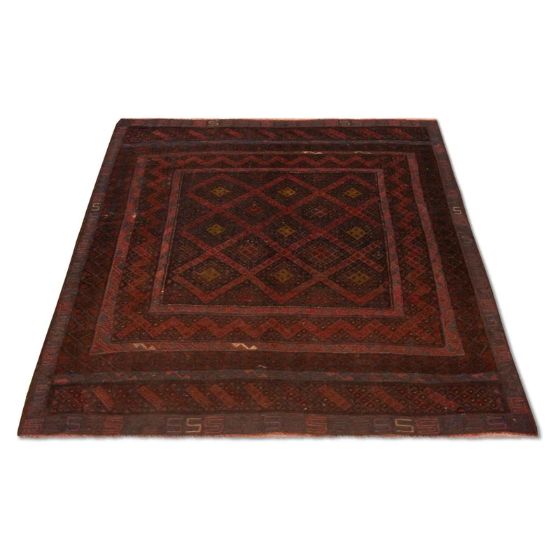 Kelim Afghan Teppich 118x139cm - braun