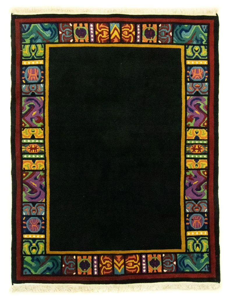 China Teppich 178x238cm - Orientteppich - schwarz