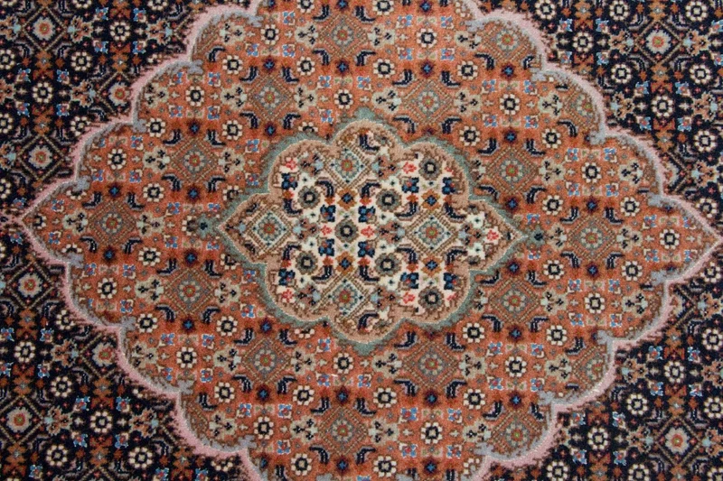 Täbriz - 50 Raj Teppich 101x146cm - Perserteppich - blau