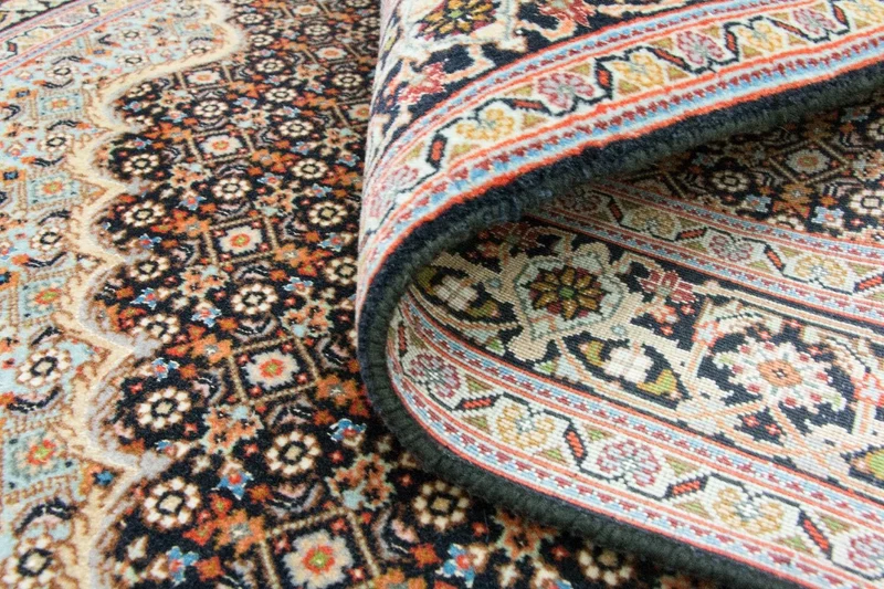Täbriz - 50 Raj Teppich 101x146cm - Perserteppich - blau