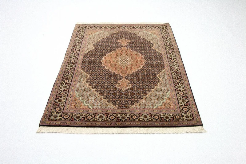 Täbriz - 50 Raj Teppich 101x146cm - Perserteppich - blau