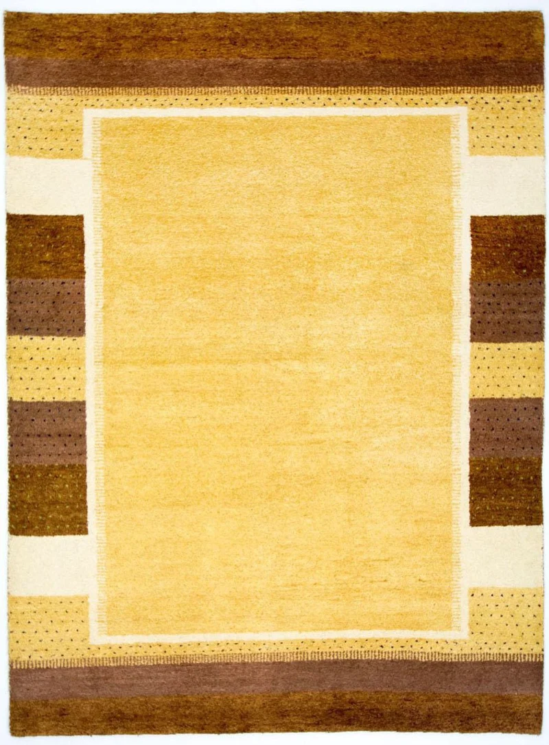 Gabbeh Teppich Indus 174x239cm - Wollteppich - gold