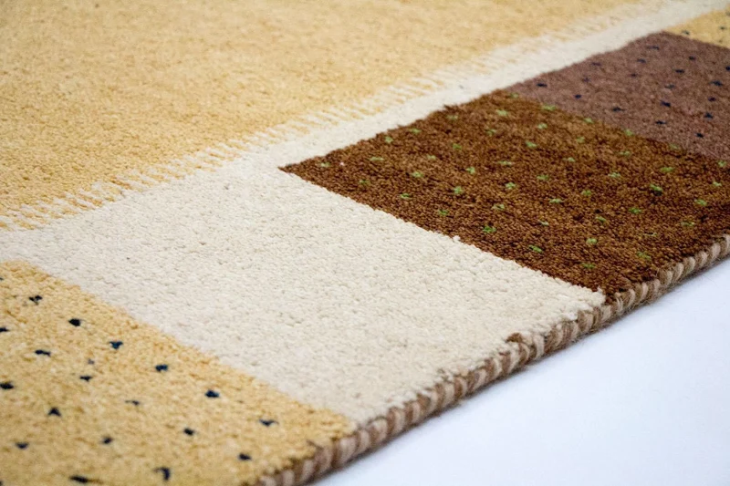 Gabbeh Teppich Indus 174x239cm - Wollteppich - gold