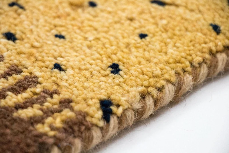 Gabbeh Teppich Indus 174x239cm - Wollteppich - gold