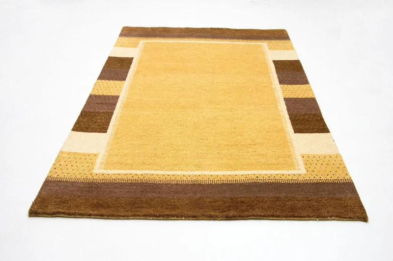 Gabbeh Teppich Indus 174x239cm - Wollteppich - gold