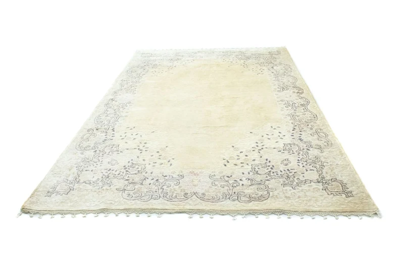 Designer Teppich 202 x 306 cm Wohnzimmer Teppich - beige