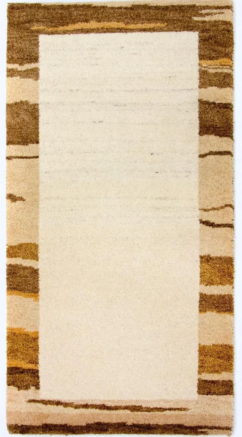 Gabbeh Teppich Indus 75x141cm - Wollteppich - beige