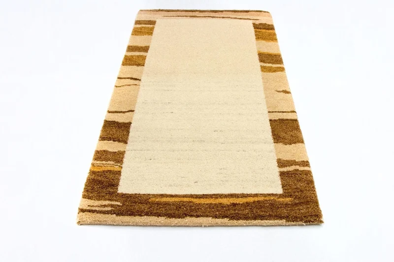 Gabbeh Teppich Indus 75x141cm - Wollteppich - beige
