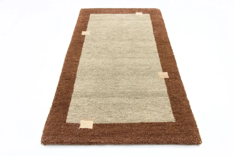 Gabbeh Teppich Indus 72x135cm - Wollteppich - beige