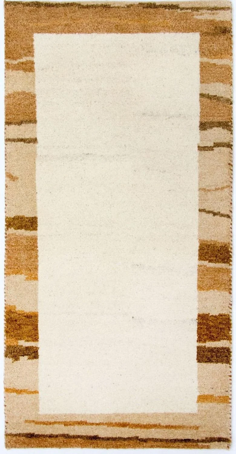 Gabbeh Teppich Indus 72x142cm - Wollteppich - beige