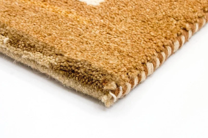 Gabbeh Teppich Indus 72x142cm - Wollteppich - beige