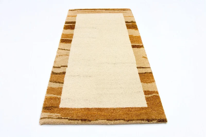 Gabbeh Teppich Indus 72x142cm - Wollteppich - beige