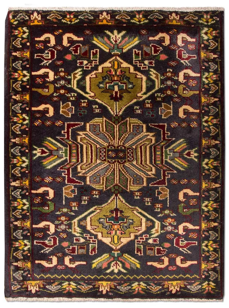 Kaschmar Teppich 70x90cm - Perserteppich - dunkelblau