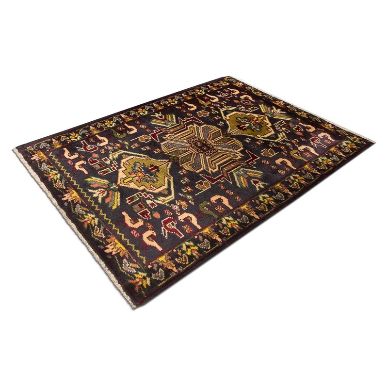 Kaschmar Teppich 70x90cm - Perserteppich - dunkelblau
