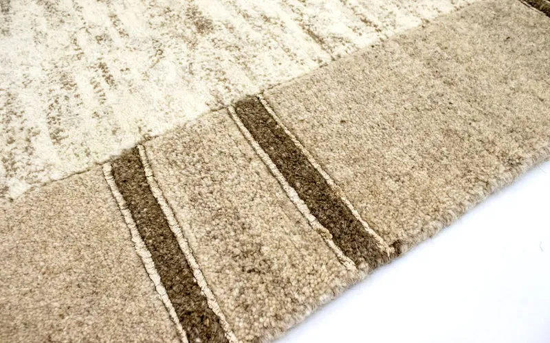 Nepal Teppich 127x176cm - Wollteppich - beige