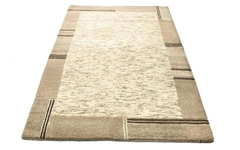 Nepal Teppich 127x176cm - Wollteppich - beige