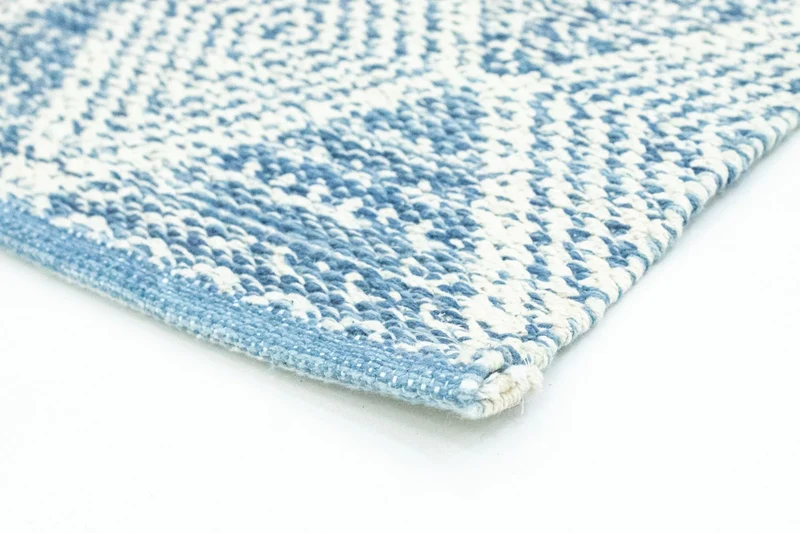 Kelim Modern Teppich 62x92cm - hellblau