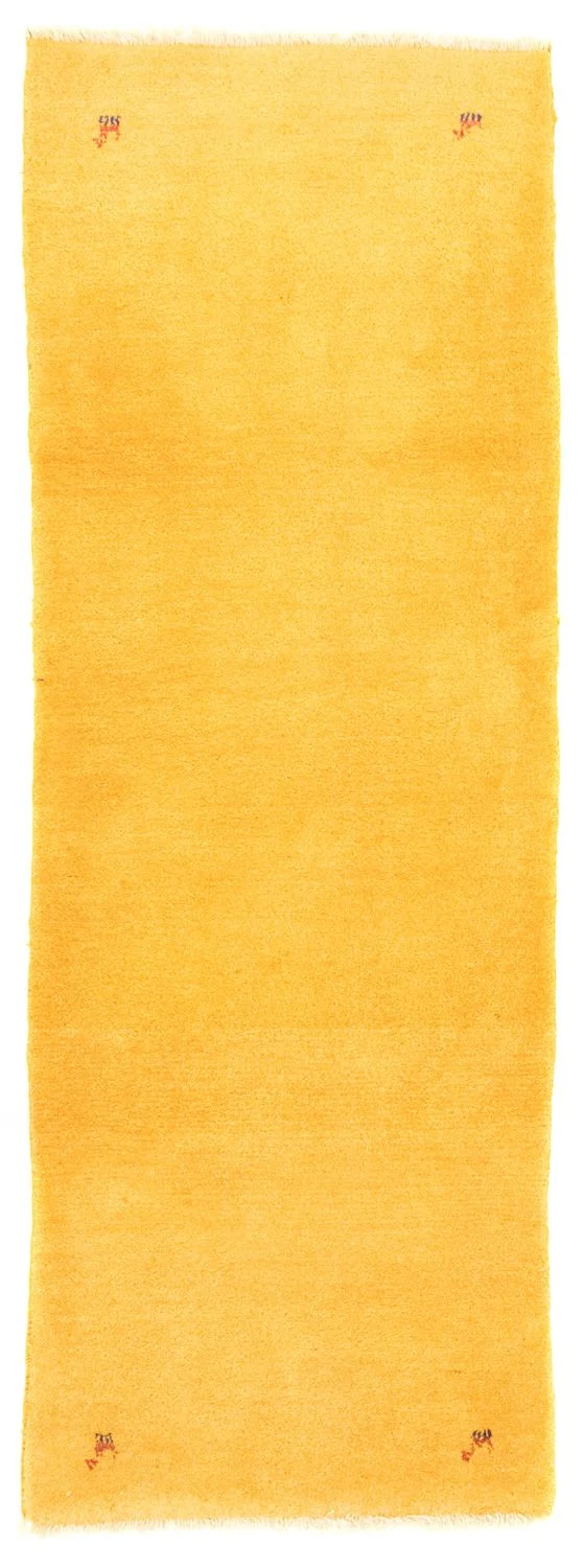 Gabbeh Persisch Teppich 87x231cm - Perserteppich Wollteppich - gelb