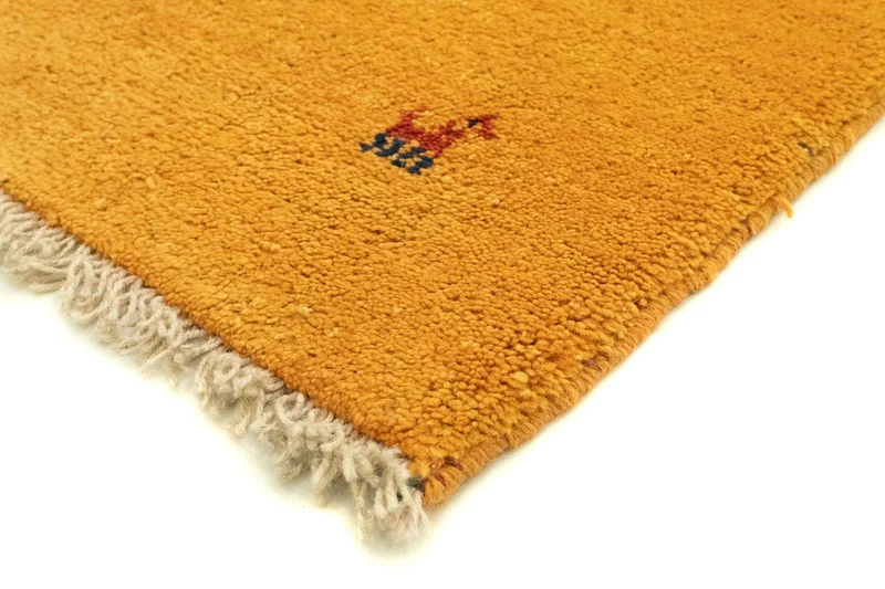 Gabbeh Persisch Teppich 87x231cm - Perserteppich Wollteppich - gelb