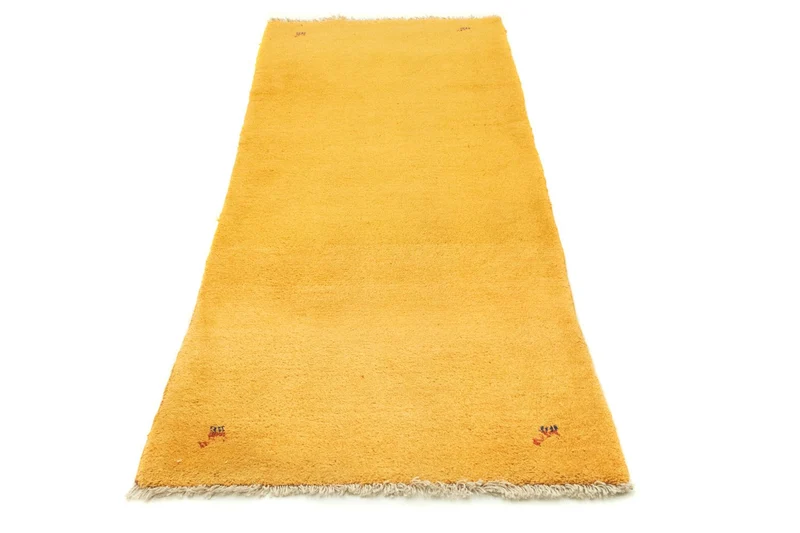 Gabbeh Persisch Teppich 87x231cm - Perserteppich Wollteppich - gelb