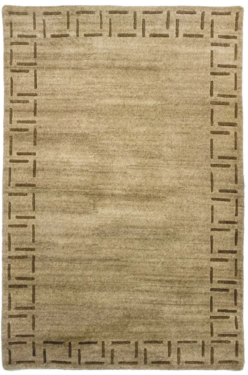 Nepal Teppich 124x187cm - Wollteppich - beige