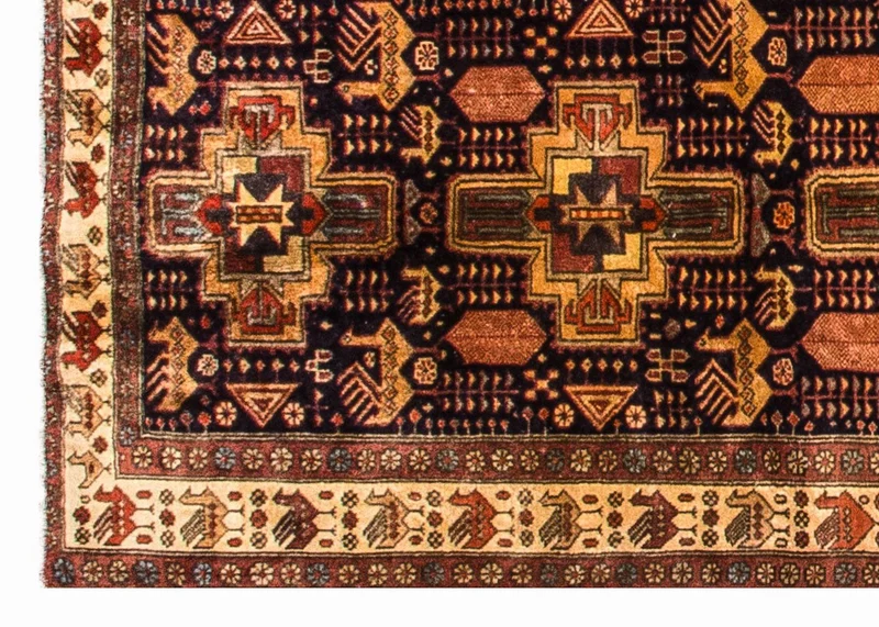 Ardebil Teppich 98x326cm - Perserteppich - dunkelblau