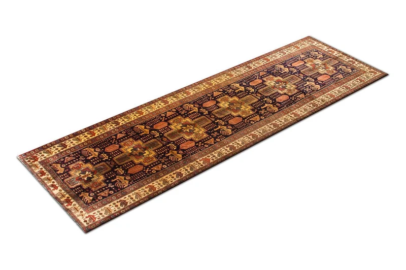 Ardebil Teppich 98x326cm - Perserteppich - dunkelblau