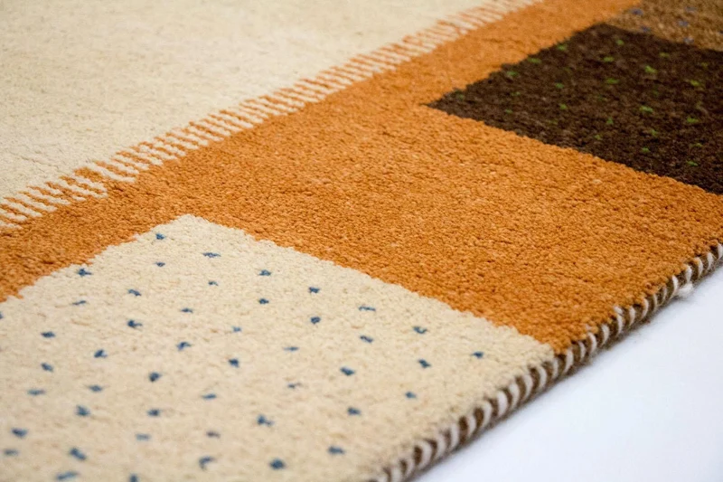 Gabbeh Teppich Indus 171x243cm - Wollteppich - beige