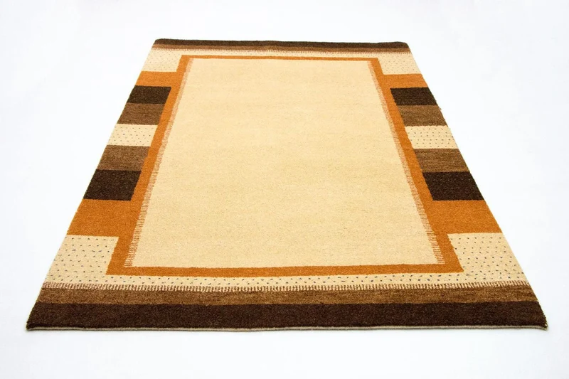 Gabbeh Teppich Indus 171x243cm - Wollteppich - beige
