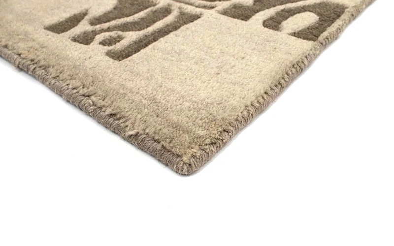 Gabbeh Teppich Indus 60x90cm - Wollteppich - grau
