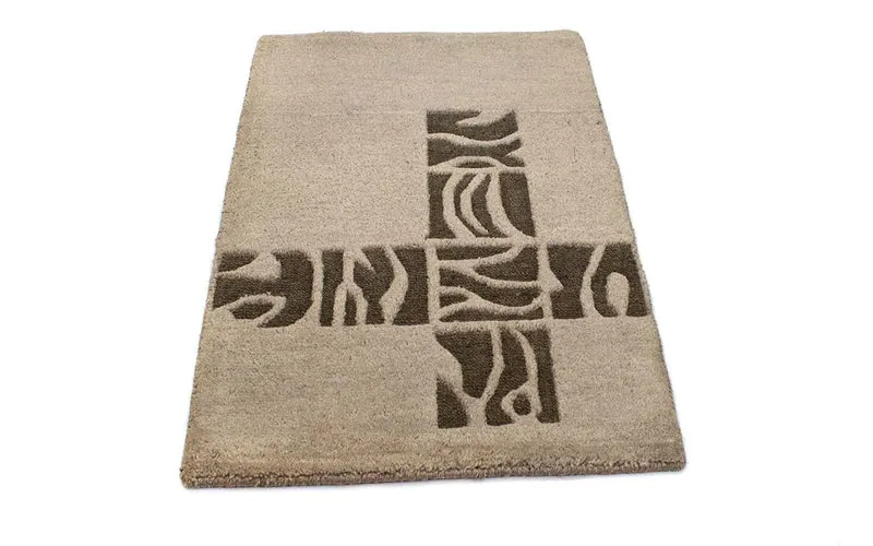 Gabbeh Teppich Indus 60x90cm - Wollteppich - grau