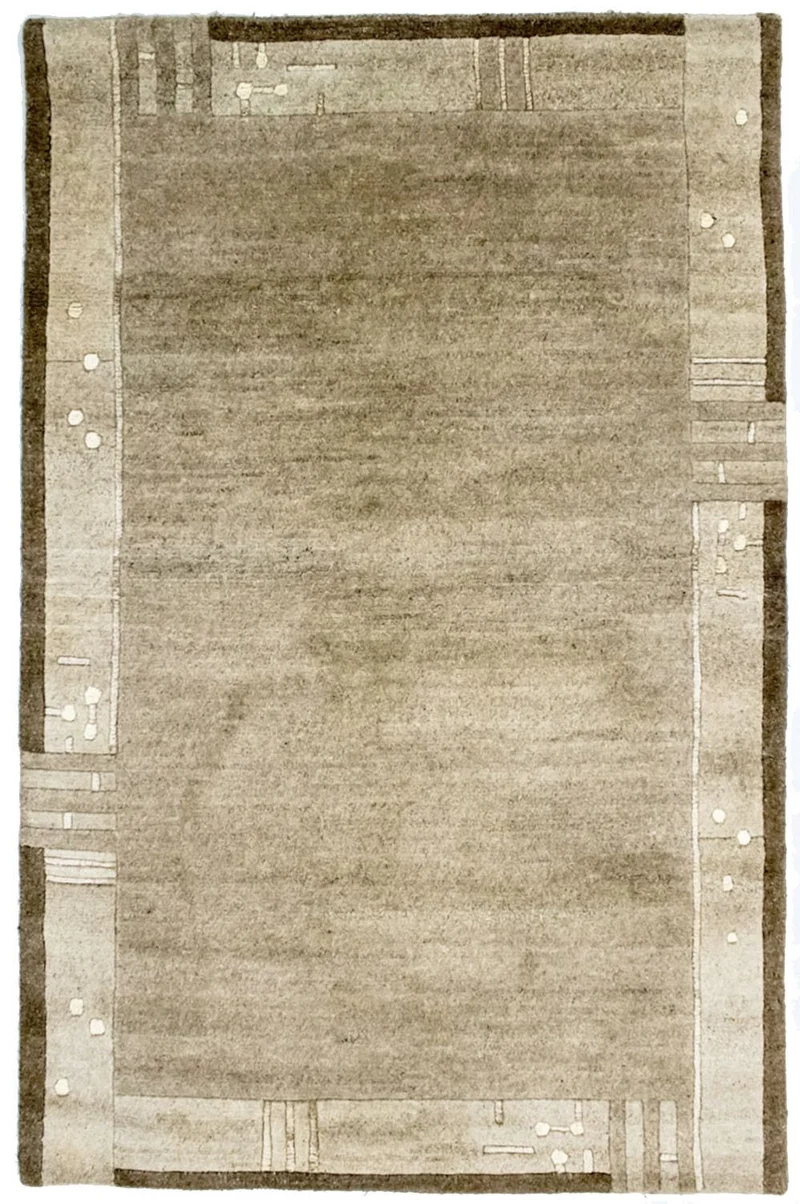 Nepal Teppich 120x187cm - Wollteppich - natur