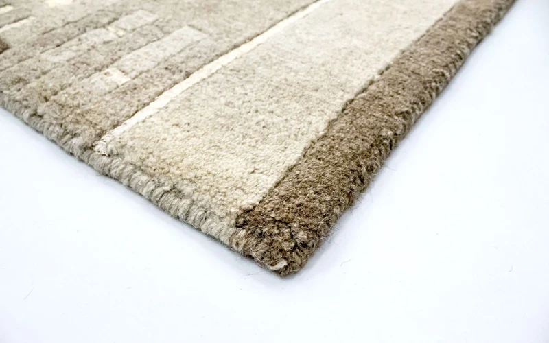 Nepal Teppich 120x187cm - Wollteppich - natur